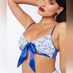 Savage X Fenty NWT PLUSH VELVET TIE-FRONT UNLINED BRA 38D